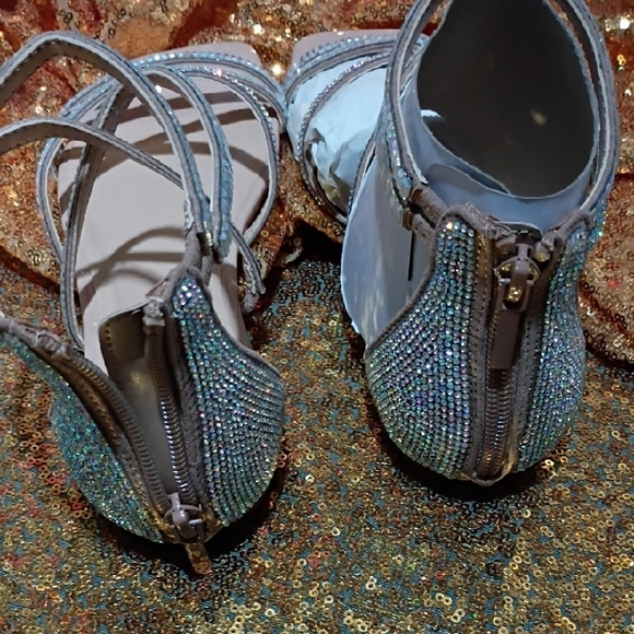 Thalia Sodi Women\'s Sandals - Blue and Silver Straps